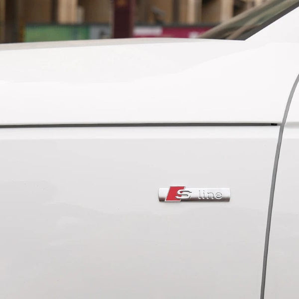 Planet Gates Bright Black 3D Metal Car S LINE Emblem Sticker Badge Decal Decoration For Audi Sline S6 S7 SQ5 SQ7 A3 A4 A5 A6 A7 A8L Q3 Q4 Q5 Q6 Q7 Q8 TT