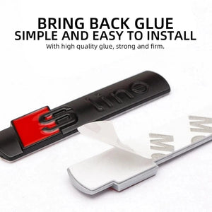 Planet Gates Bright Black 3D Metal Car S LINE Emblem Sticker Badge Decal Decoration For Audi Sline S6 S7 SQ5 SQ7 A3 A4 A5 A6 A7 A8L Q3 Q4 Q5 Q6 Q7 Q8 TT