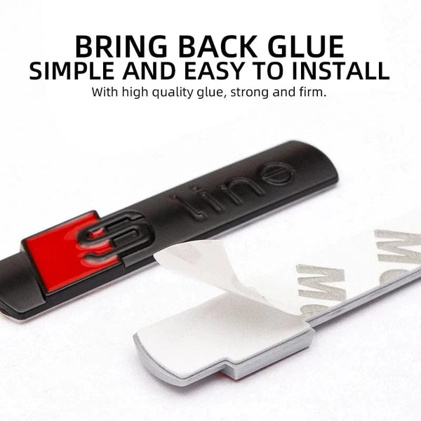 Planet Gates Bright Black 3D Metal Car S LINE Emblem Sticker Badge Decal Decoration For Audi Sline S6 S7 SQ5 SQ7 A3 A4 A5 A6 A7 A8L Q3 Q4 Q5 Q6 Q7 Q8 TT