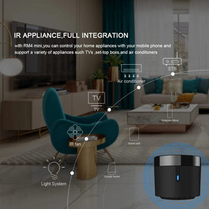 Planet Gates Broadlink RM4 mini Broadlink RM4mini+HTS Temperature Humidity Sensor  WiFi IR Remote Controller for Air conditioning TV set-top Box Work with Alexa