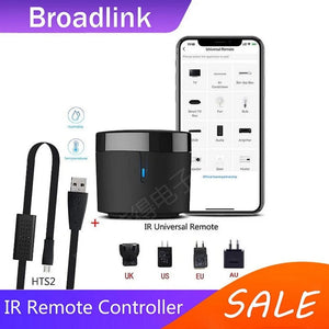 Planet Gates Broadlink RM4 mini Broadlink RM4mini+HTS Temperature Humidity Sensor  WiFi IR Remote Controller for Air conditioning TV set-top Box Work with Alexa
