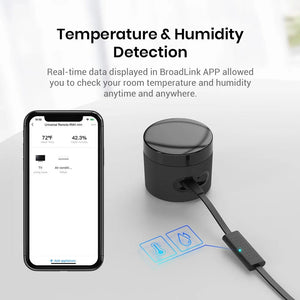 Planet Gates Broadlink RM4 mini Broadlink RM4mini+HTS Temperature Humidity Sensor  WiFi IR Remote Controller for Air conditioning TV set-top Box Work with Alexa