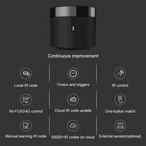 Planet Gates Broadlink RM4 mini Broadlink RM4mini+HTS Temperature Humidity Sensor  WiFi IR Remote Controller for Air conditioning TV set-top Box Work with Alexa