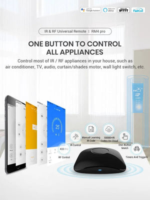 Planet Gates BroadLink RM4 Pro RM4 mini HTS2 Temp and Humidity Sensor  Version Wireless Universal Remote Hub with Smart Home Solution