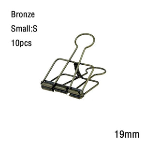 Planet Gates bronze  10PCS 2-10 Pcs Paper Clip Sliver Rose Gold Binder Clips Page Holder Office Study Binder Clips Photo Clamp Office School Desk Organizer