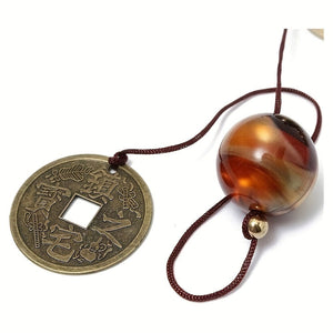 Planet Gates Bronze 1pc Lucky Wind Chimes Copper Alloy Dragon Wind Chimes With 6 Bells Hanging Wind Bell For Home Garden For Good Luck Blessing, Yard Art Decor