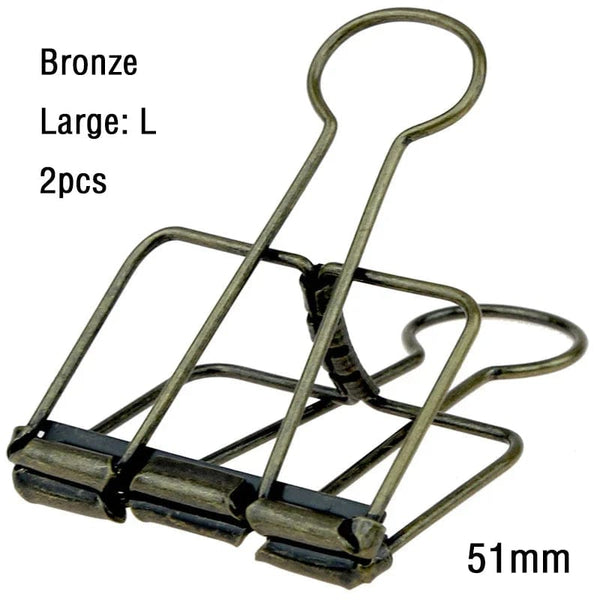 Planet Gates bronze  2PCS 2-10 Pcs Paper Clip Sliver Rose Gold Binder Clips Page Holder Office Study Binder Clips Photo Clamp Office School Desk Organizer
