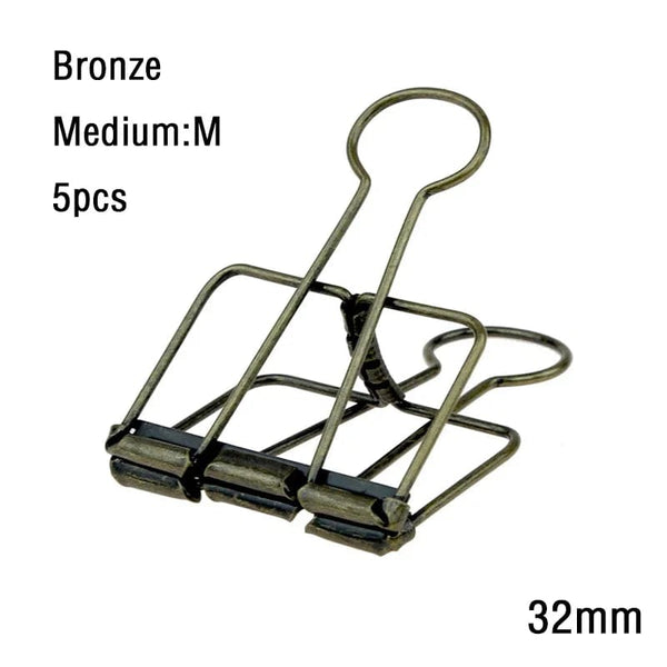 Planet Gates bronze  5PCS 2-10 Pcs Paper Clip Sliver Rose Gold Binder Clips Page Holder Office Study Binder Clips Photo Clamp Office School Desk Organizer