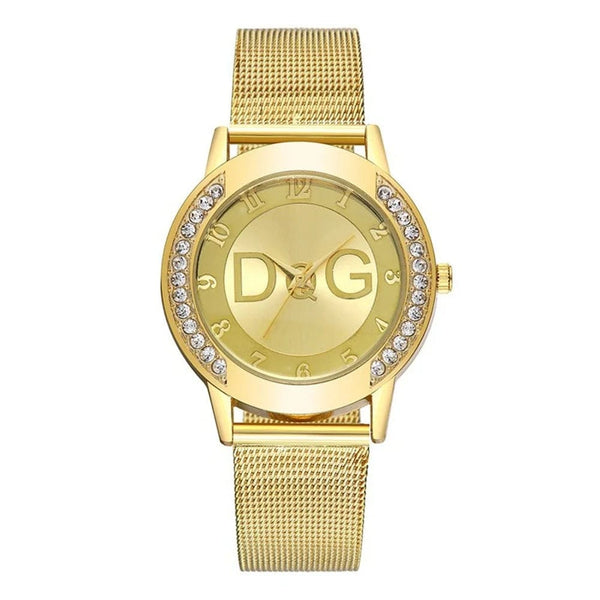 Planet Gates BRONZE Luxury Brand Women's watches With Diamonds Simple Digital Design Ladies' Quartz Watch Casual Gold Mesh Belt Women Clock Strap