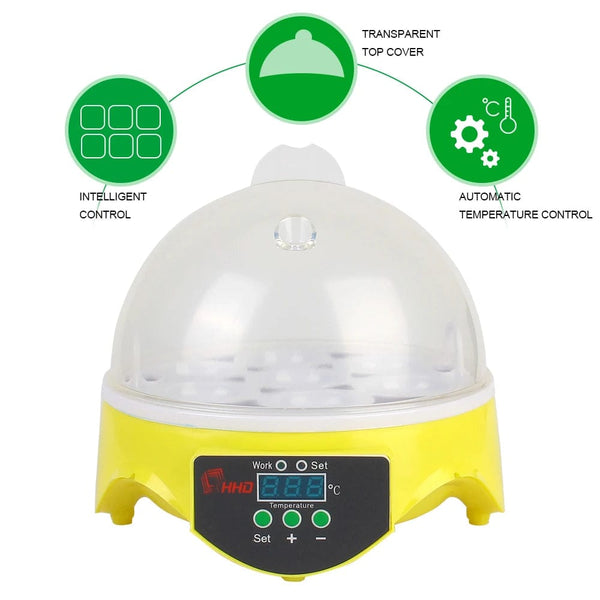 Planet Gates Brooder for Chicken Duck Bird Pigeon Poultry Incubator Adjustable Digital Temperature Mini Egg Incubator Automatic 7 Egg