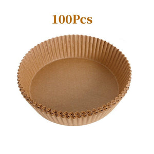 Planet Gates Brown / 100pcs 50/100pcs, Air Fryer Disposable Paper Liner, Air Fryer Disposable Liners, Non-Stick Airfryer Baking Papers, Round Air-Fryer Paper Liners, Non-stick Parchment Paper For Baking Roasting Microwave, Kitchen Accessories, Tools
