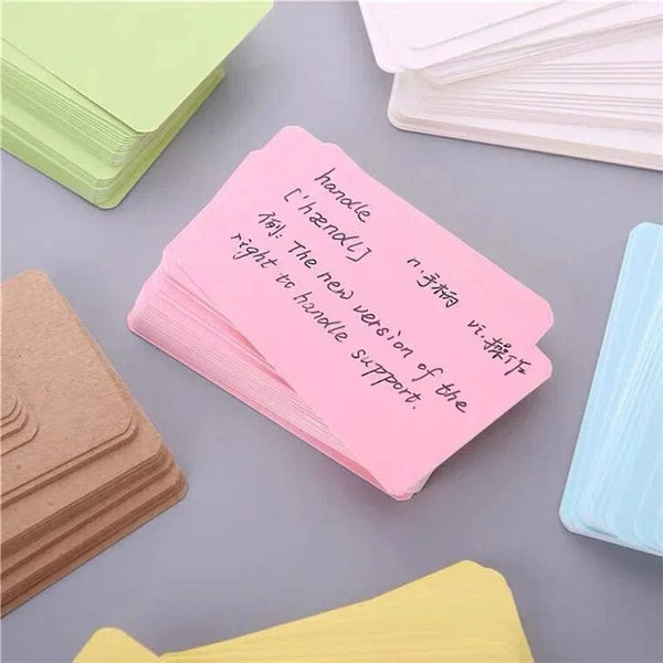 Planet Gates Brown 100pcs/box Kraft Paper Card Color Blank Business Card Message Thank You Cards Writing Cards Label Bookmark Learning Card