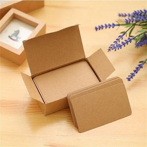 Planet Gates Brown 100pcs/box Kraft Paper Card Color Blank Business Card Message Thank You Cards Writing Cards Label Bookmark Learning Card