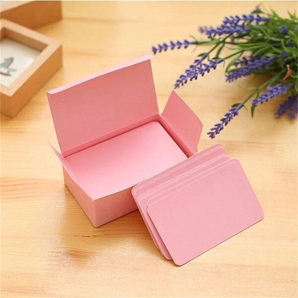 Planet Gates Brown 100pcs/box Kraft Paper Card Color Blank Business Card Message Thank You Cards Writing Cards Label Bookmark Learning Card