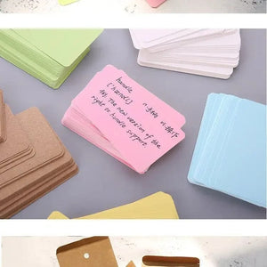 Planet Gates Brown 100pcs/box Kraft Paper Card Color Blank Business Card Message Thank You Cards Writing Cards Label Bookmark Learning Card
