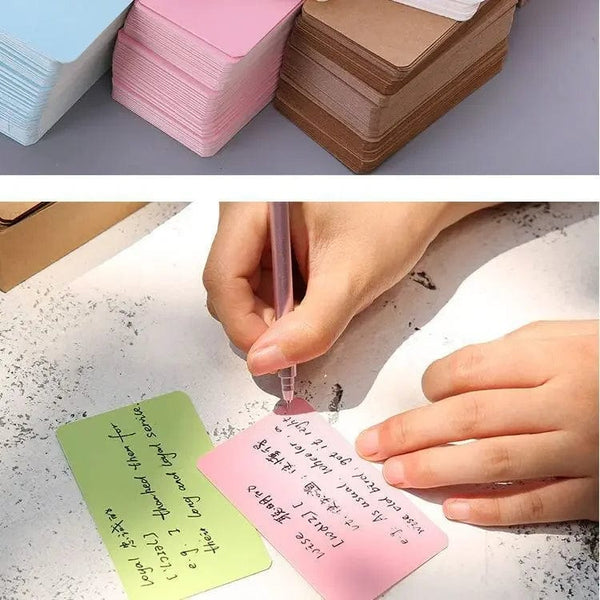 Planet Gates Brown 100pcs/box Kraft Paper Card Color Blank Business Card Message Thank You Cards Writing Cards Label Bookmark Learning Card