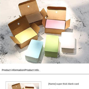 Planet Gates Brown 100pcs/box Kraft Paper Card Color Blank Business Card Message Thank You Cards Writing Cards Label Bookmark Learning Card