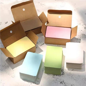 Planet Gates Brown 100pcs/box Kraft Paper Card Color Blank Business Card Message Thank You Cards Writing Cards Label Bookmark Learning Card