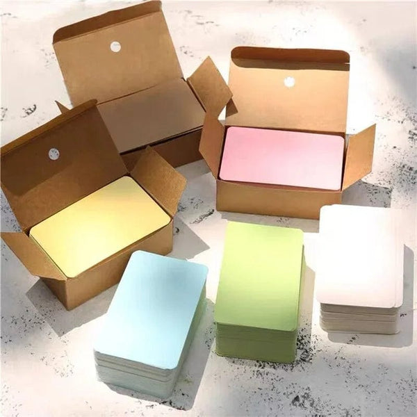 Planet Gates Brown 100pcs/box Kraft Paper Card Color Blank Business Card Message Thank You Cards Writing Cards Label Bookmark Learning Card