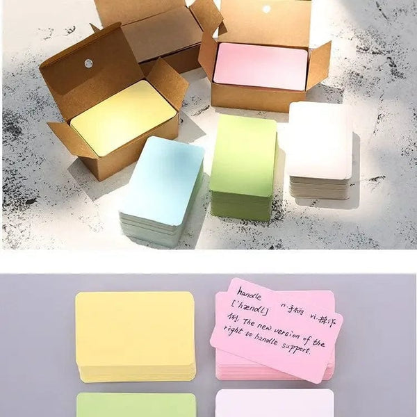 Planet Gates Brown 100pcs/box Kraft Paper Card Color Blank Business Card Message Thank You Cards Writing Cards Label Bookmark Learning Card