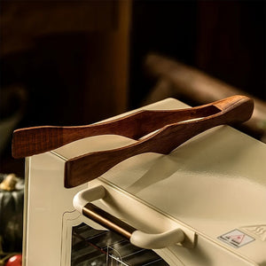 Planet Gates Brown 1pc High Temperature Resistant Wooden Food Tong - Perfect for Steak, Fruit, Bread, Rotisserie, Barbecue, Salad, Dessert, Sugar, Ice Cream, Noodles, and Pasta - Kitchen Accessory