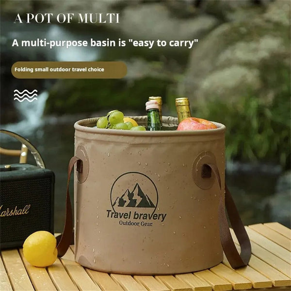 Planet Gates BROWN 1PC Water Bucket Collapsible Bucke Container Multifunctional Portable Light Water Bucket Outdoor Camping Washbasin For Car 20L