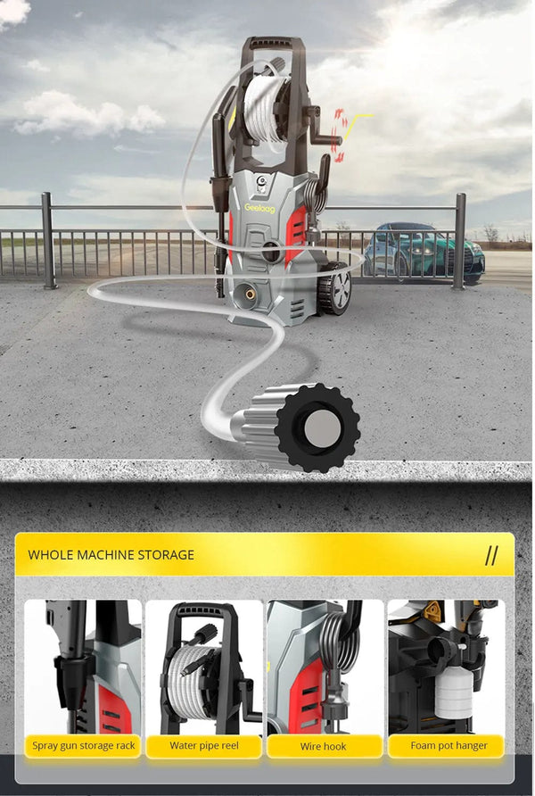 Planet Gates Brown 220v Electric Pressure Washer 1600W High Power Washer Cleaner Machine with Nozzles Best for Cleaning Homes Cars Driveways Patio