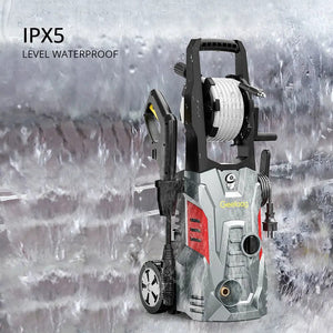 Planet Gates Brown 220v Electric Pressure Washer 1600W High Power Washer Cleaner Machine with Nozzles Best for Cleaning Homes Cars Driveways Patio