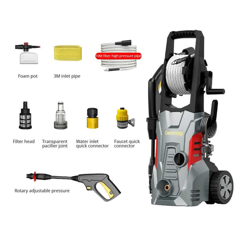 Planet Gates Brown 220v Electric Pressure Washer 1600W High Power Washer Cleaner Machine with Nozzles Best for Cleaning Homes Cars Driveways Patio