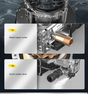 Planet Gates Brown 220v Electric Pressure Washer 1600W High Power Washer Cleaner Machine with Nozzles Best for Cleaning Homes Cars Driveways Patio