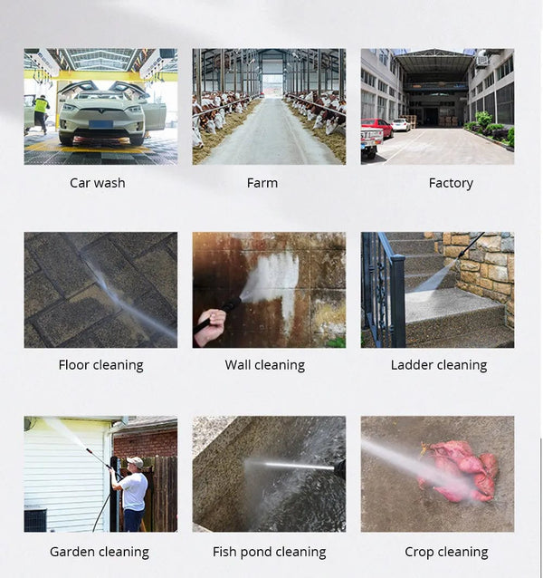 Planet Gates Brown 220v Electric Pressure Washer 1600W High Power Washer Cleaner Machine with Nozzles Best for Cleaning Homes Cars Driveways Patio