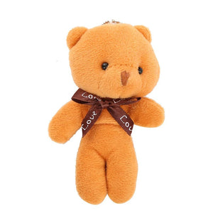 Planet Gates BROWN / 31cm-50cm 10pcs/pack 12cm Mini Bow Tie Teddy Bear Pendant Plush Toy Colorful Teddy Plush Keychain