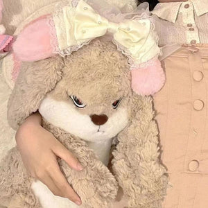 Planet Gates brown / 35cm 35CM Cute Long Ears Bunny Plush Toy Long Hair Large Seeping Pillow Rabbit Animal Doll To Give Children Christmas Birthday Gift