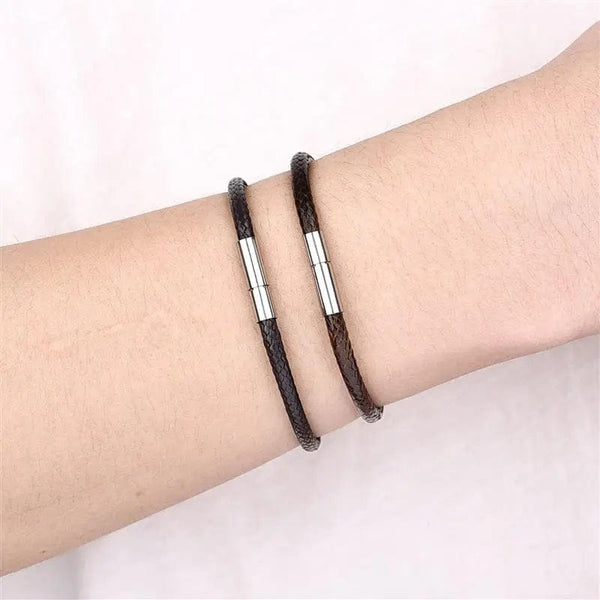 Planet Gates Brown 3mm / 22cm Jiayiqi Handmade Leather Waxed Cord Bracelets Lucky Rope Bracelet & Bangles For Women Men Wax Cord Thread Bracelets