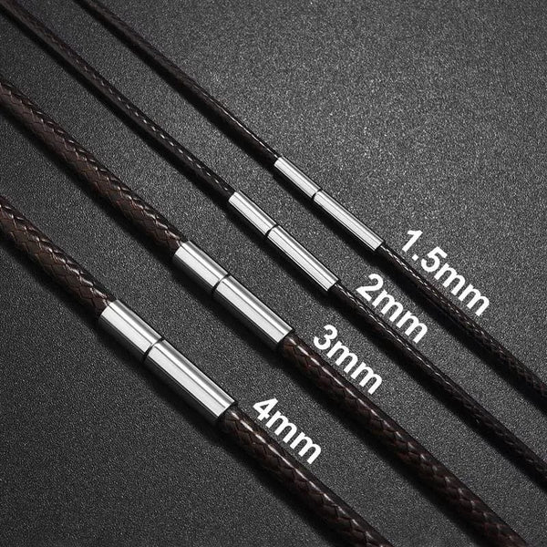 Planet Gates Brown 3mm / 22cm Jiayiqi Handmade Leather Waxed Cord Bracelets Lucky Rope Bracelet & Bangles For Women Men Wax Cord Thread Bracelets