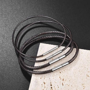 Planet Gates Brown 3mm / 22cm Jiayiqi Handmade Leather Waxed Cord Bracelets Lucky Rope Bracelet & Bangles For Women Men Wax Cord Thread Bracelets