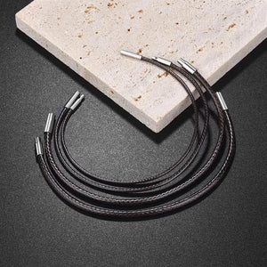 Planet Gates Brown 3mm / 22cm Jiayiqi Handmade Leather Waxed Cord Bracelets Lucky Rope Bracelet & Bangles For Women Men Wax Cord Thread Bracelets