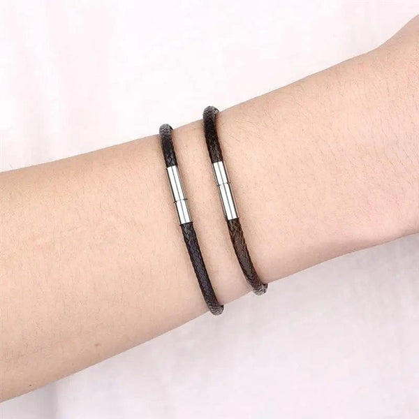 Planet Gates Brown 3mm / 22cm Jiayiqi Handmade Leather Waxed Cord Bracelets Lucky Rope Bracelet & Bangles For Women Men Wax Cord Thread Bracelets