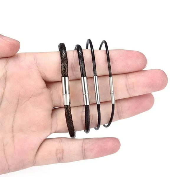 Planet Gates Brown 3mm / 22cm Jiayiqi Handmade Leather Waxed Cord Bracelets Lucky Rope Bracelet & Bangles For Women Men Wax Cord Thread Bracelets