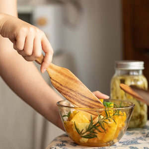 Planet Gates Brown 5pcs Wooden Spatula Cookware Set, Wooden Cooking Utensils