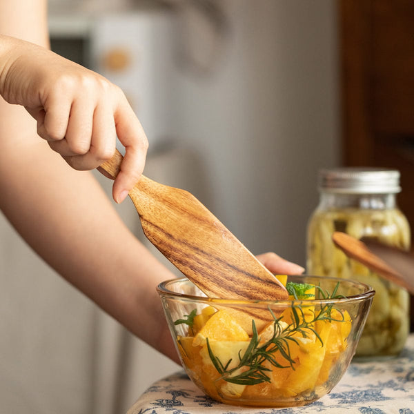 Planet Gates Brown 5pcs Wooden Spatula Cookware Set, Wooden Cooking Utensils