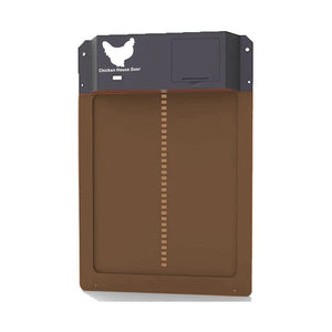 Planet Gates brown Automatic Chicken Coop Door Opener Battery Powered Light Sense Control Waterproof Pet Flap Accessories Upgrade ABS House Gate