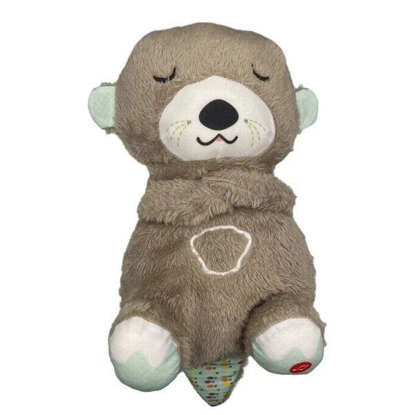 Planet Gates Brown Baby Soothing Animals Plush Toys Breathing Bear Kids Sleeping Appease Companion Sound and Light Stuffed Otter Doll Birthday Gift