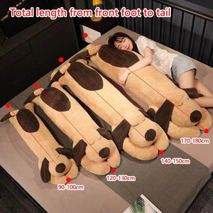 Planet Gates Brown / CHINA / about 90-100cm 150CM Giant Lovely Soft Down Cotton Dog Plush Pillow Doll Stuffed Pet Doll Baby Long Sleep Pillow Accompany Gift for Girlfriend
