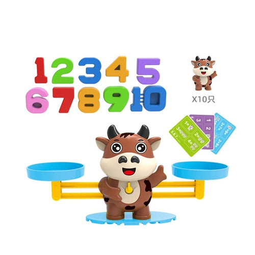 Planet Gates Brown Cow Montessori Math Toy Monkey Balance Baby Montessori Educational Games Number Toy Educational Learning Toys Teaching Material