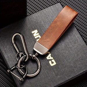 Planet Gates 【brown】 Creative Simple Fashion Keychain Pendant Cool Key Chain Ring Hand Rope Bag Ornament High-end Retro PU Leather Keychain Hanging Buckle Key Accessories