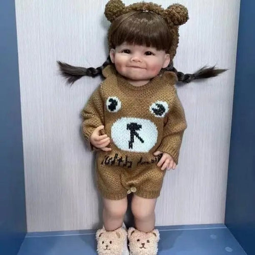 Planet Gates brown eyes / 55cm NPK 22inch Full Silicone Body Reborn Toddler Doll Raya Lifelike Soft Touch High Quality Doll Gifts for Children