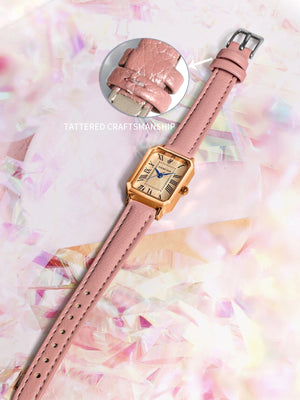 Planet Gates BROWN Fashion Retro Digital Dial Casual Watches Square Leather Strap Fashionable Clock Quartz Wristwatch for Women Gift