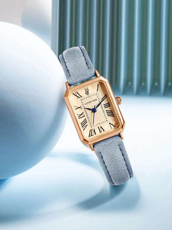 Planet Gates BROWN Fashion Retro Digital Dial Casual Watches Square Leather Strap Fashionable Clock Quartz Wristwatch for Women Gift