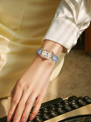 Planet Gates BROWN Fashion Retro Digital Dial Casual Watches Square Leather Strap Fashionable Clock Quartz Wristwatch for Women Gift